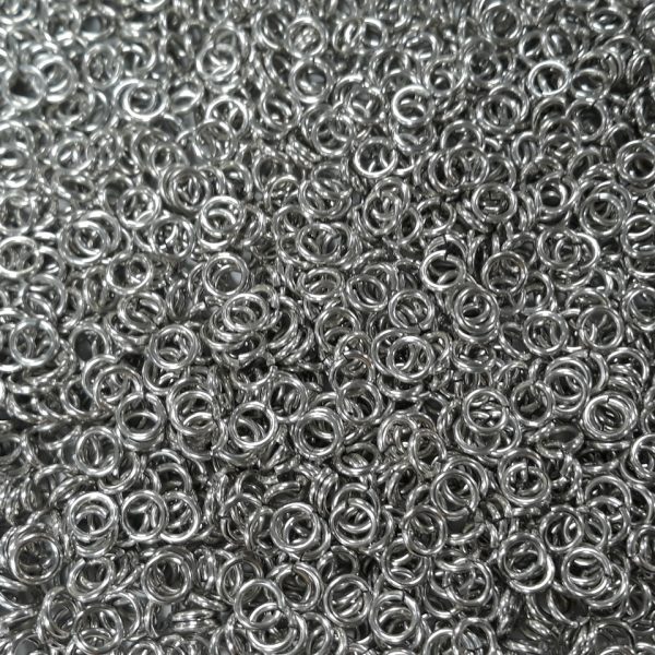 Bright (uncolored) Aluminum jump rings in 16 SWG, 7/32 inch ID, 1 lb